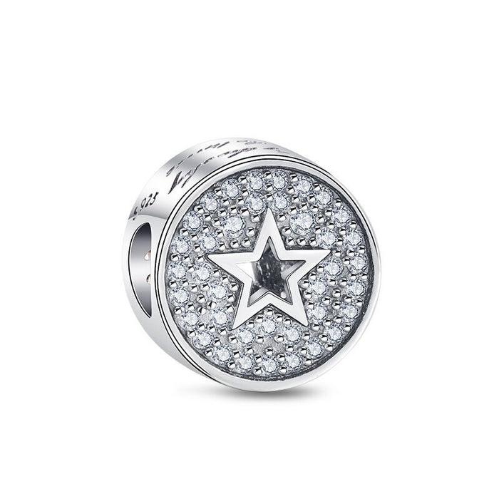 Zircon Shiny Silver Beads For Women DIY Jewelry