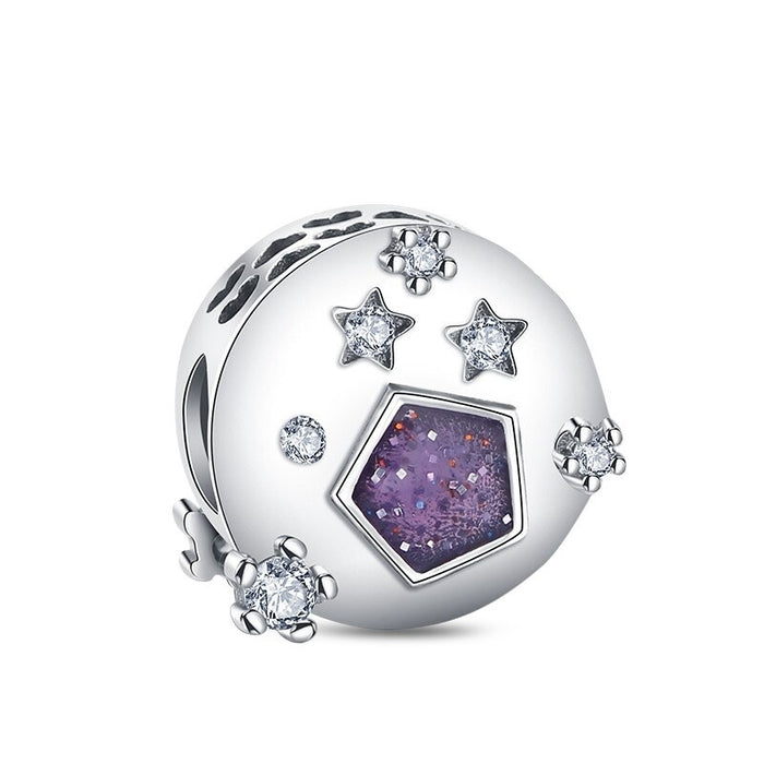 Silver Zircon Shiny Beads For Women & Girl's Jewelry