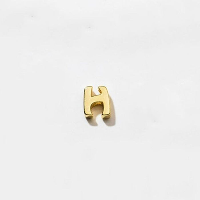 Sterling Silver Simple Gold 26 English Letter Pendant