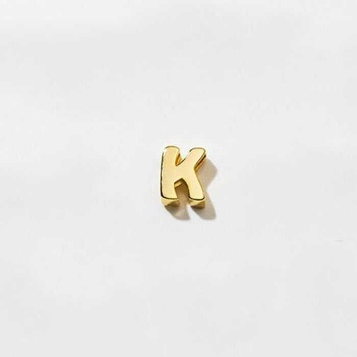 Sterling Silver Simple Gold 26 English Letter Pendant