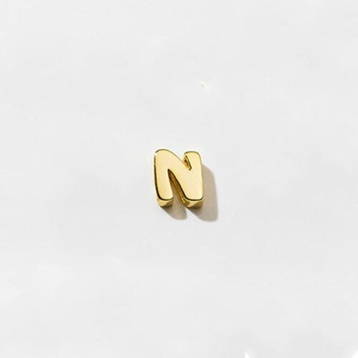 Sterling Silver Simple Gold 26 English Letter Pendant