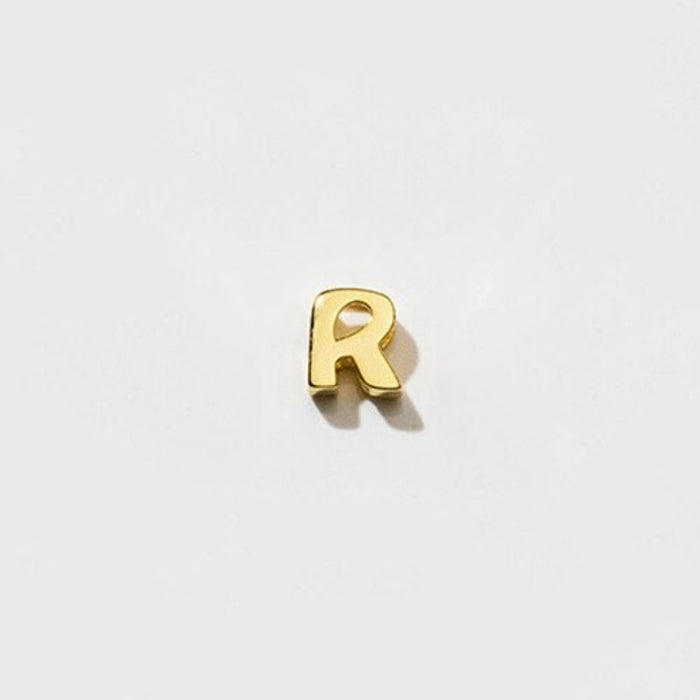 Sterling Silver Simple Gold 26 English Letter Pendant