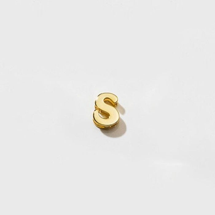 Sterling Silver Simple Gold 26 English Letter Pendant