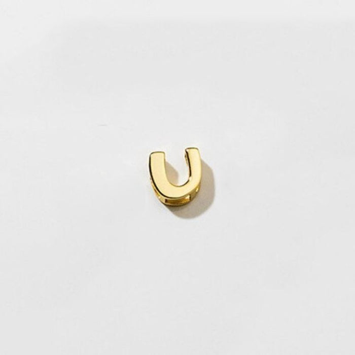 Sterling Silver Simple Gold 26 English Letter Pendant