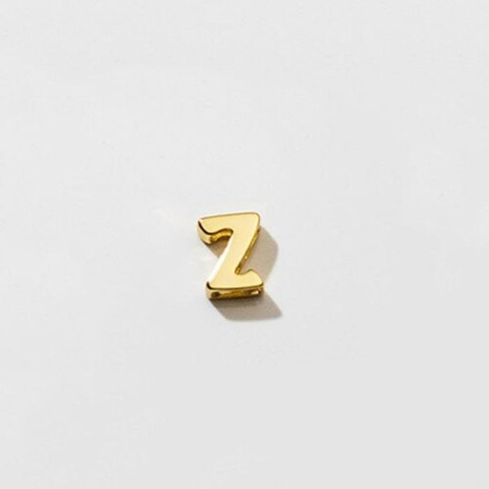 Sterling Silver Simple Gold 26 English Letter Pendant