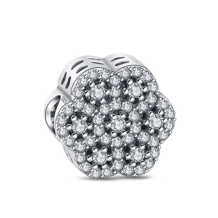 Sterling Silver Zircon Sparkling Bead For Women DIY Jewelry