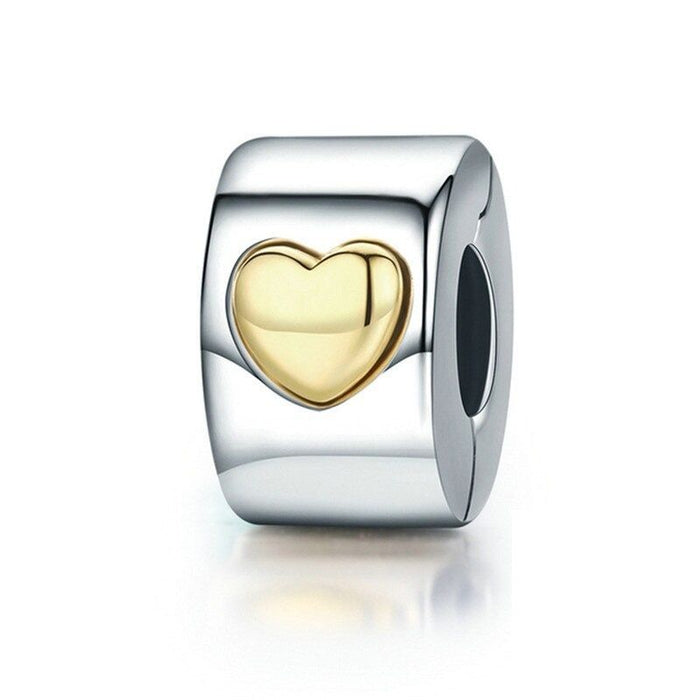 Sterling Silver Sparkling Zircon Bead Charms For Women
