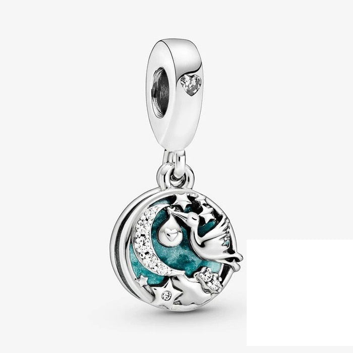 Sterling Silver Zircon Bead Charms For Women & Girls