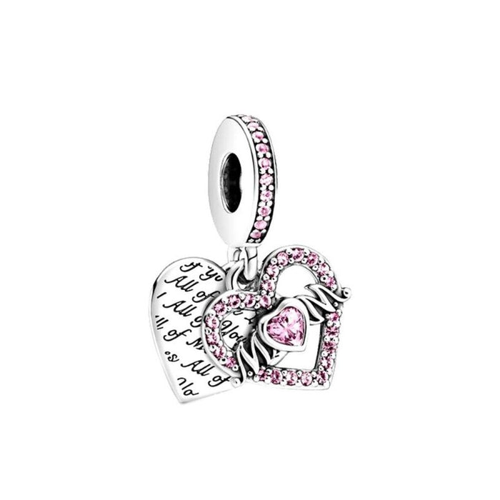 Sterling Sparkling Silver Zircon Bead Charms For Women