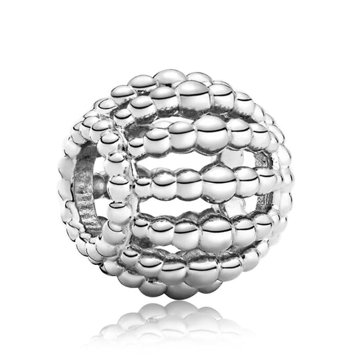 Sterling Silver Zircon Black Bead For Women DIY Jewelry