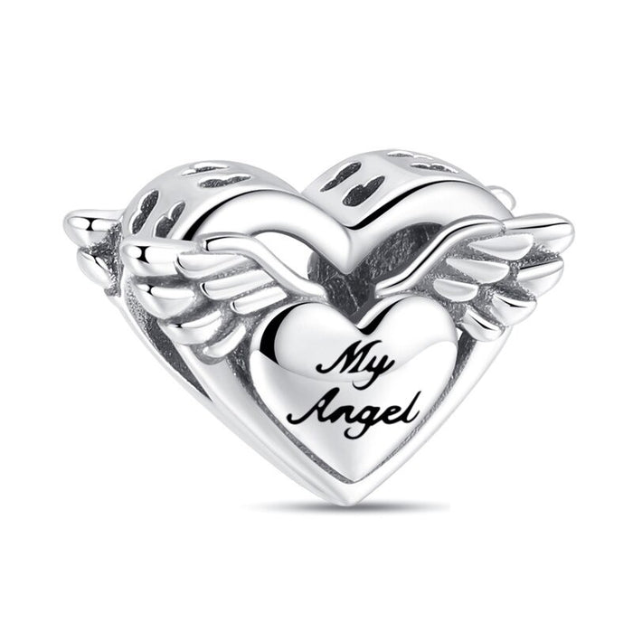 Silver Zircon Angel Series Bead For Women DIY Jewelry