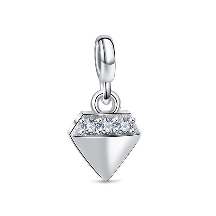 Stylish Silver Zircon Sparkling Beads For Women DIY Jewelry