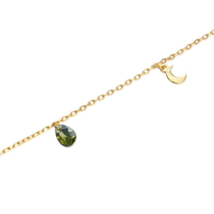 Cubic Zirconia Charm Necklace Bracelet Jewelry Set
