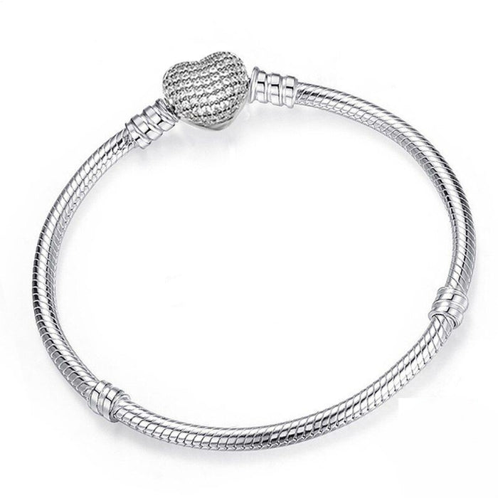 Sterling Silver Sparkling Crown Chain Bracelets