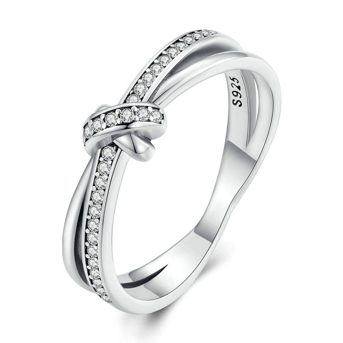 Sterling Silver Double Layer Knot Ring For Women