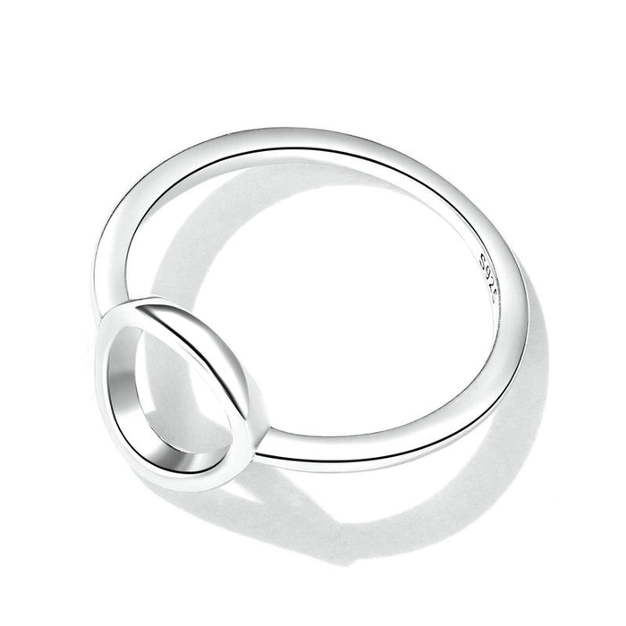 Sterling Silver Simple Fashion Circle Ring For Women