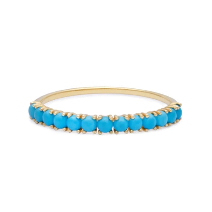 Sterling Silver Micro Inlaid Turquoise Ring For Women