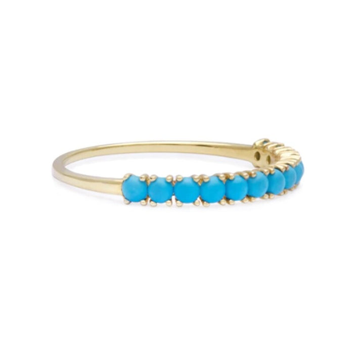 Sterling Silver Micro Inlaid Turquoise Ring For Women
