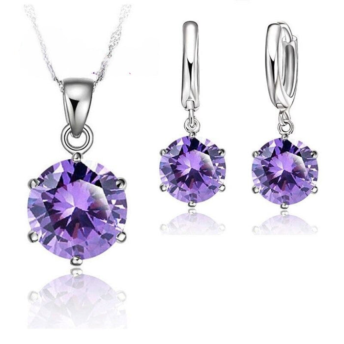 Sterling Silver Cubic Zirconia Necklace For Women