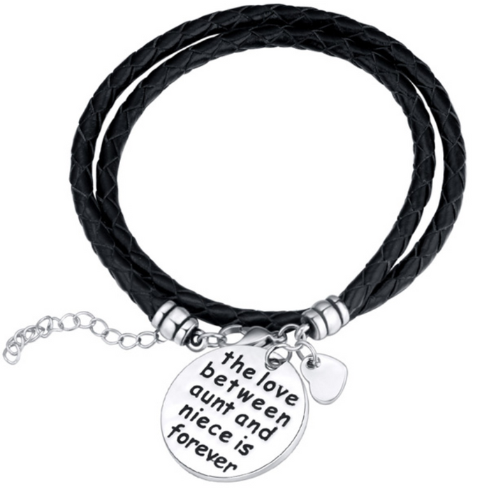 The Love Between Aunt and Niece is Forever - Hand Stamped Bracelet