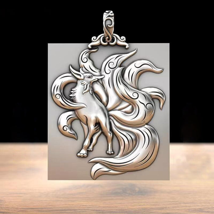 Silver Solid Vintage Style Pendant