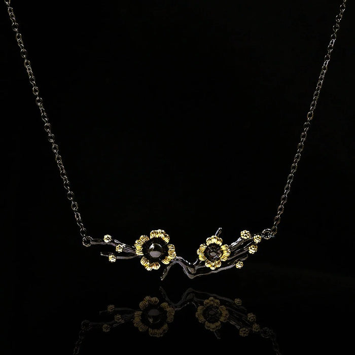 Handmade Small Daisy Plum Blossom Necklace