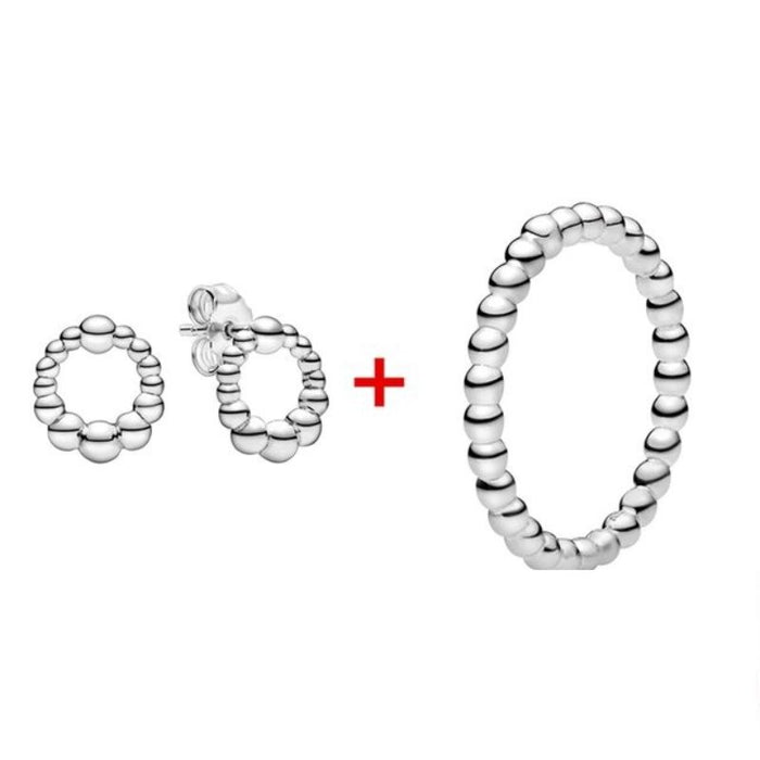 Silver Sterling Zircon Sparkling Ring & Earring For Women