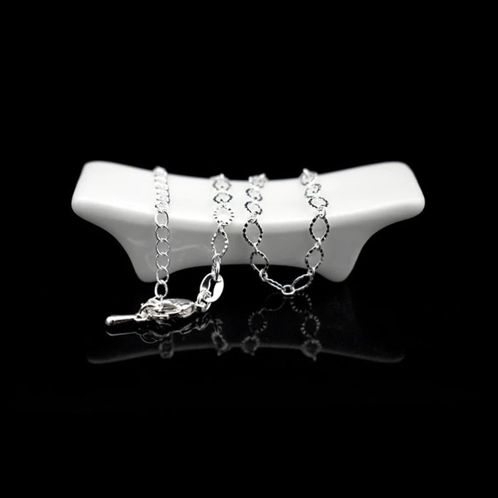 Silver Sterling Exquisite Small Egg Shaped Ankle Chains
