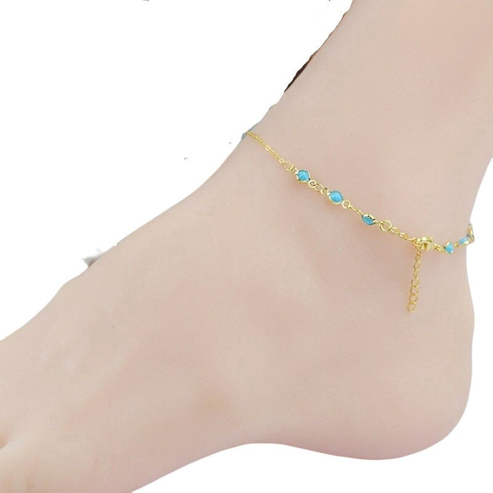 Silver Sterling Two Layer Star Anklet For Girl's & Women