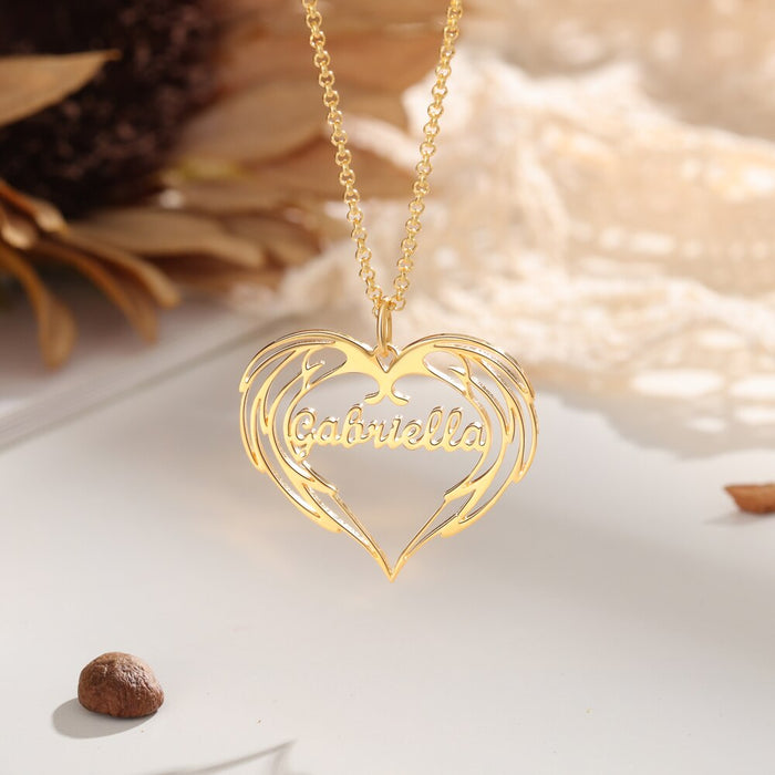 Sterling Silver Heart Nameplate Necklaces for Women Personalized Custom Any Name Pendant Jewelry Birthday Gifts