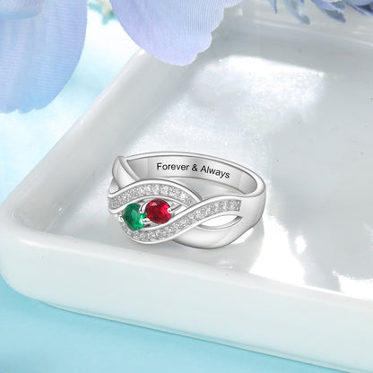 925 Sterling Silver Customized Birthstone Ring