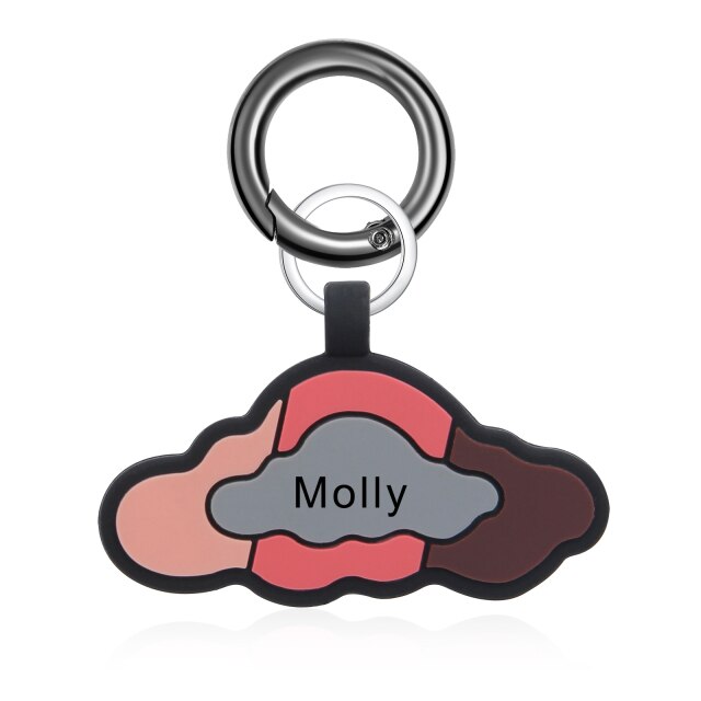 Personalized Cat Dog Tags Keychain Custom Silicone Double Side Engraving Pet ID Name for Puppy Dog Bone Keyring Accessories