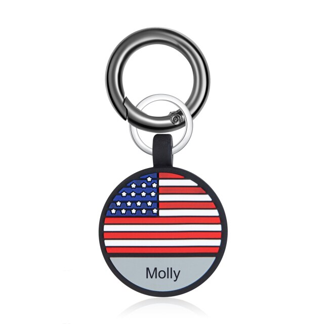 Personalized Cat Dog Tags Keychain Custom Silicone Double Side Engraving Pet ID Name for Puppy Dog Bone Keyring Accessories