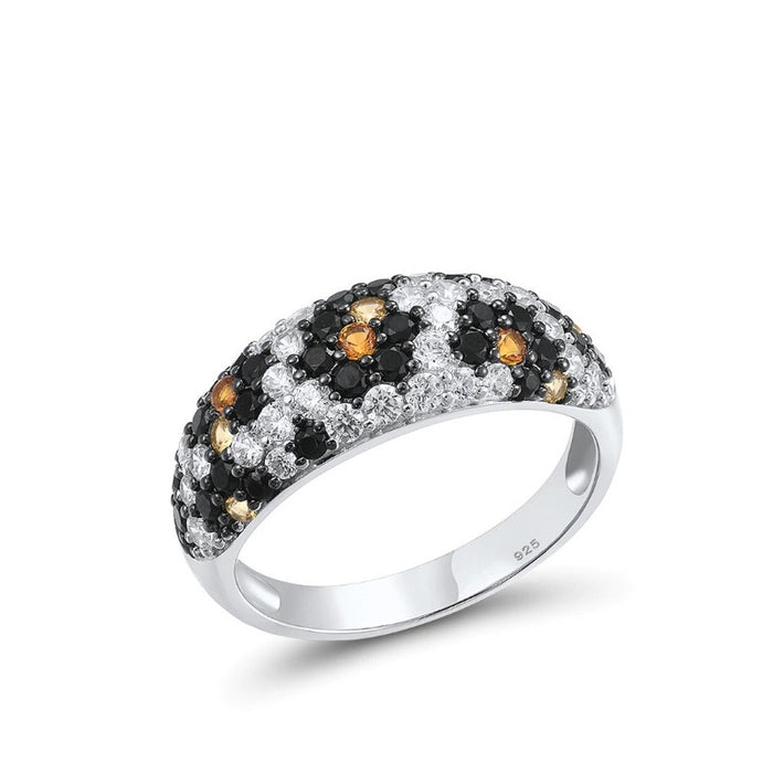 Sterling Silver Stylish Black & White Ring For Women