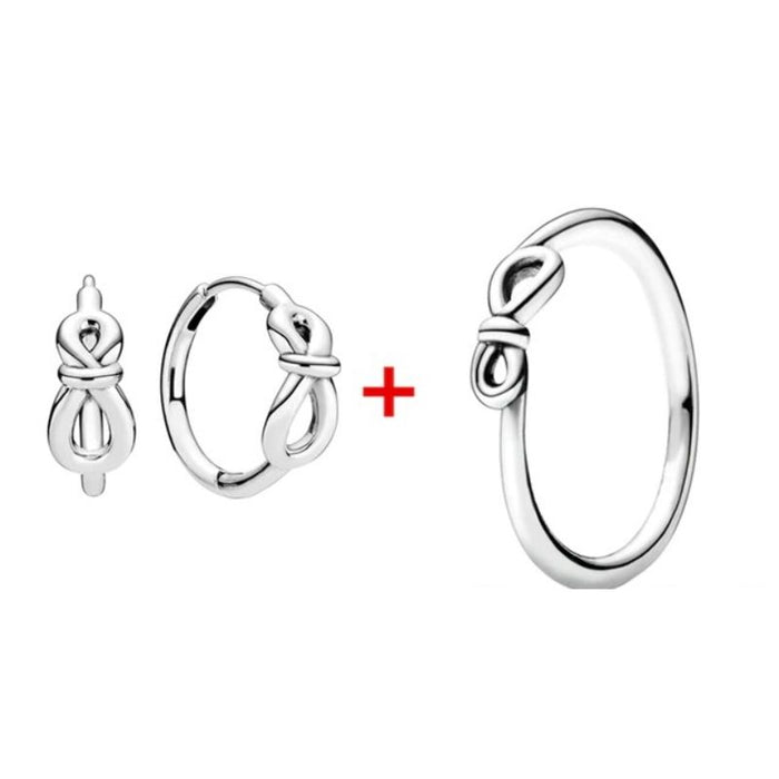 Sterling Zircon Silver Sparkling Earring & Ring For Women