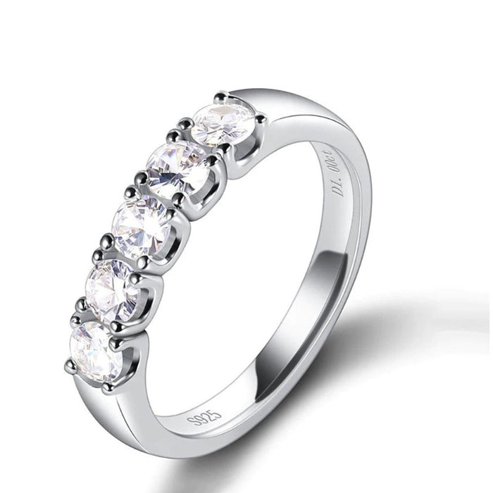 Sterling Silver Plated One Carat Moissanite Ring For Women